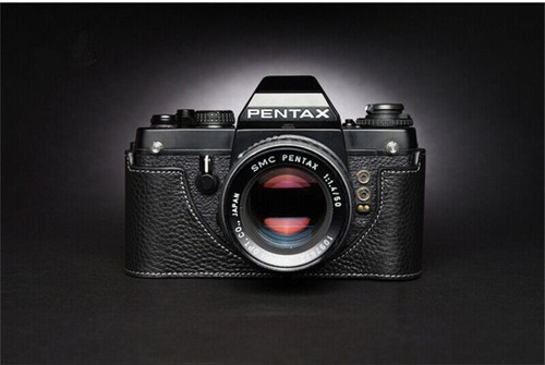 Leather half case for pentax - case,