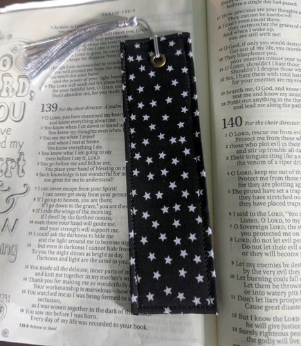 Handmade bookmark black - bookmark,