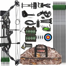 UK Compound Bow Carbon Arrow Set 30-55lbs Adjust Field Archery Bow Hunting Shoot