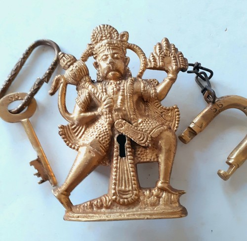 Antique brass padlock - brass, india