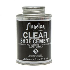 Angelus Clear Shoe Cement Glue Clear Adhesive Leather Plastic Vinyl Rubber Care