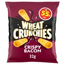 30 x Wheat Crunchies Crispy Bacon Flavour Wheaty Tubes with a Serious Crunch 32g