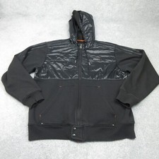 Adidas Jacket Mens Extra Large Black Safety Hoodie Originals Wet Look Casuals