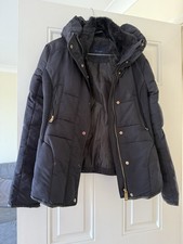 Zara Navy Puffa Coat Size S