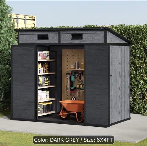 Plastic garden storage shed - plastic,