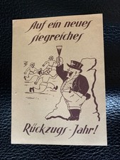 Propaganda Postcard Germany WW2 British Retreat John Bull Feldpost 1941 postkart