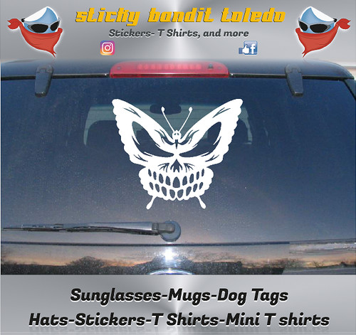 Butterfly skull inch window - skull,