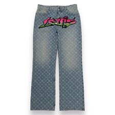 LOUIS VUITTON SS22 GRAFFITI BAGGY DENIM JEANS INDIGO W32" / M RRP£2,500