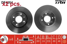 X2 PCS FRONT BRAKE DISC ROTOS X2 PCS SET DF4054 TRW I