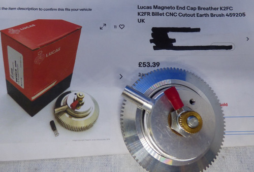 Lucas magneto end cap - lucas, breather
