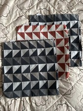 French Connection Small Cushion Covers Square Grey Orange 15” Zip Patterned X3