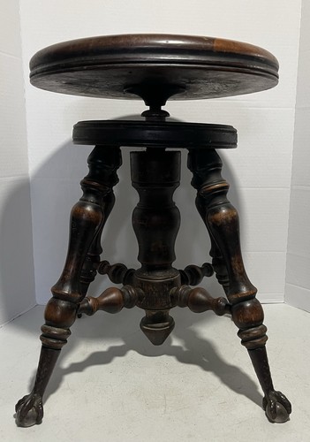 Antique wooden piano stool - wooden,