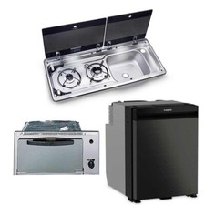 Dometic NRX50 Fridge, Smev 555 Grill, 9722 Hob & Sink (Sink on Right) Bundle