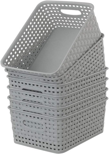 Pack plastic grey rattan - 6-pack,