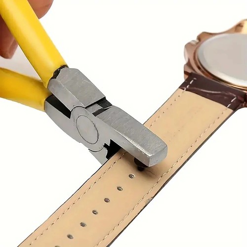 Leather hole punch plier belt - leather,