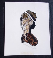 Two, unframed, signed Silhouettes by artist Enid Elliott Linder