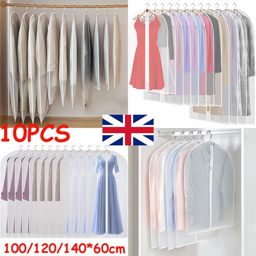 10pcs clear polythene garment - clear,