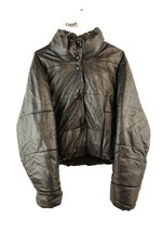 ZARA Black Faux Leather Puffer
