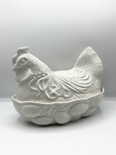 Vintage white ceramic egg - vintage,