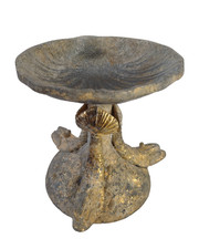 3 Penguin Decorative Bird Bath Garden Ornament Cast Metal 12.5cm 1.5kg Antique