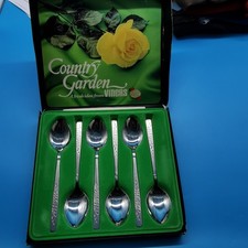 Viners Country Garden Dessert Spoons Set of 6 Boxed 18/8 Stainless Steel...