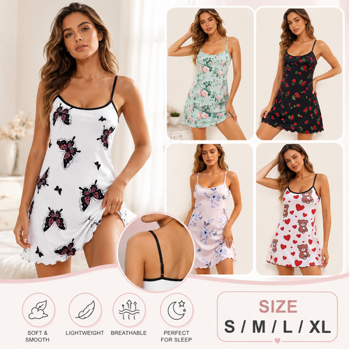 Ladies strappy nightdress - ladies,