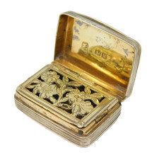 George IV Sterling Silver Vinaigrette Antique 1825 London William Fearn