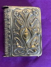 Book Form Novelty Plated Metal Vesta Case