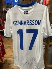 Iceland match un worn / issued signed Football shirt Aron Gunnnarsson