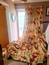 Amazing EXTRA LARGE Designer Floral Interlined Curtains - Over 4 Metre Drop!!