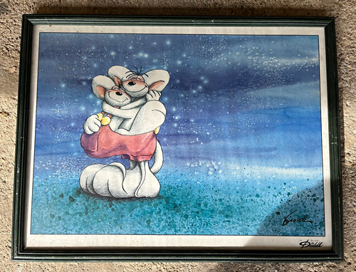 Framed cartoon diddl print - diddl,