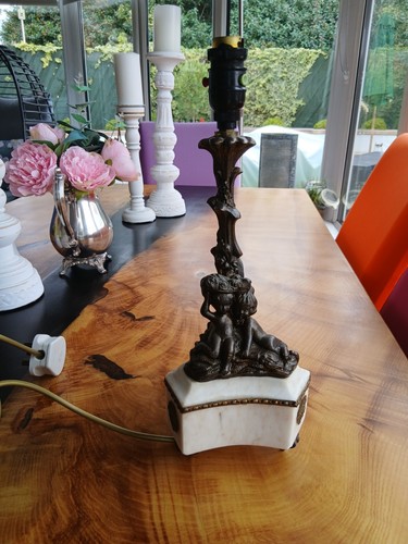 Vintage metal cherub - cherub, table