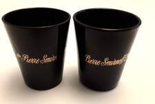 A Rare Pierre Smirnoff Black And Gold Glass X 2(Two) 5.5 cm Tall