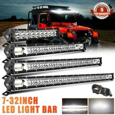 7 14 20 26 32"inch Slim LED Light Bar Spot Flood Combo Driving Truck SUV Offroad