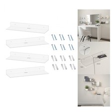 4Pcs Acrylic Wall Mounted Shelves Shelves 3mm to Install Wall Storage Organizer