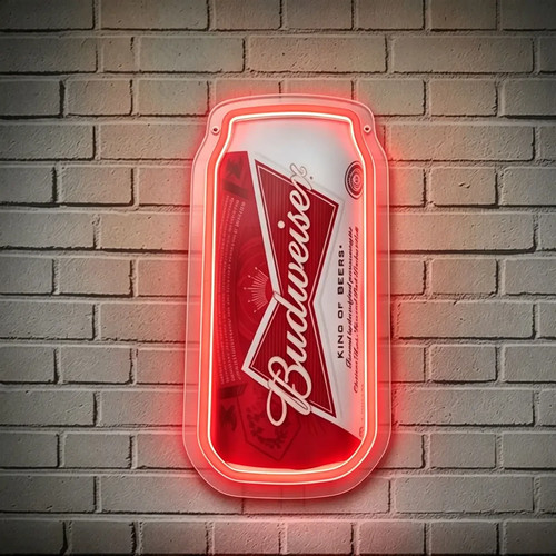 Budweiser beer can neon light - can,