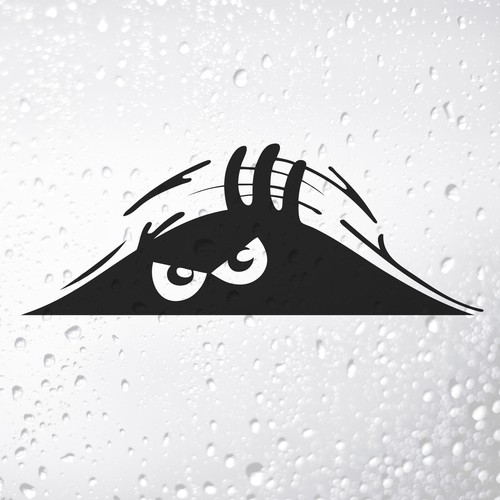 Peeking monster funny car - funny,