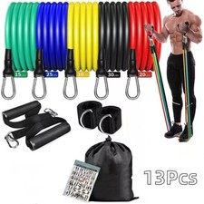 13PCS Set Resistance Bands Workout Exercise Crossfit Fitness Yoga Training Tubes