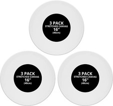 Belle Vous 3 Pack Canvases - Blank Round Canvas Panels 40cm