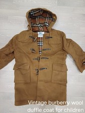 Vintage Burberry Wool Duffle Coat For Children