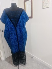 African Ankara Bubu Dress Full Length, 100% Cotton With Lace Embellishment.