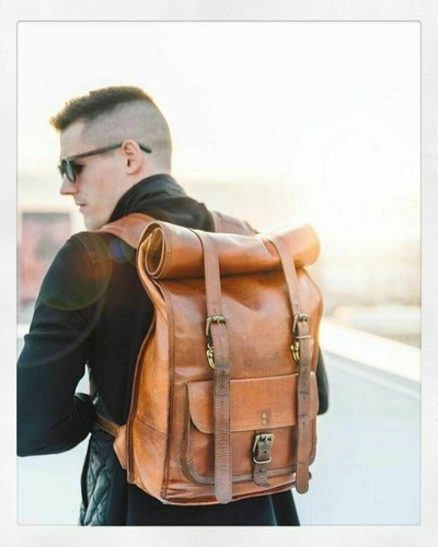 Goat leather bag backpack - leather,