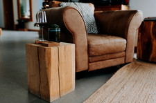 OAK BEAM LAMP STAND / SPEAKER STAND / DRINKS SIDE TABLE - Solid French Oak