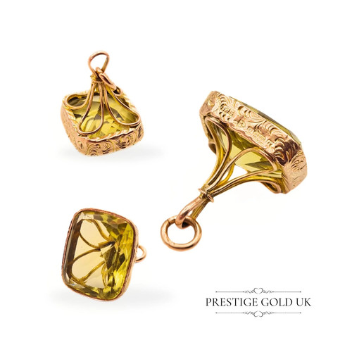 Antique 9ct gold lemon - gold,