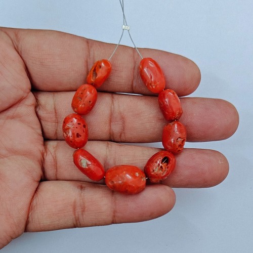 Vintage italian red coral - coral, oval