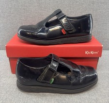 Kickers Womens Shoes Work School Fragma T Bar Buckle Black UK Size 4 EU 37