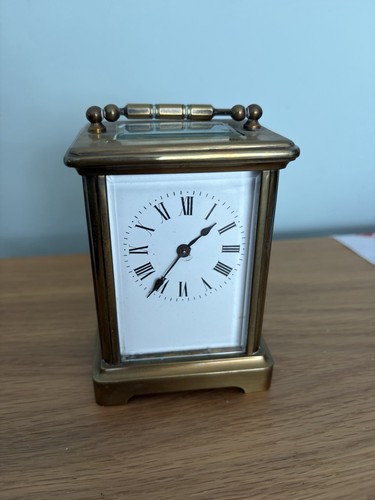 Antique brass carriage - carriage, clock