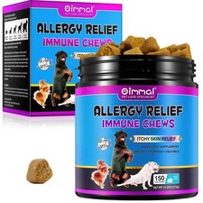 Dog Allergy Itchy Skin Antihistamine Relief 30-150 Treats Immune Support Chews