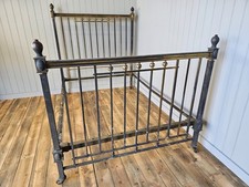 Attic find Untouched Antique Brass Edwardian Bed frame. Heavy Bedstead for resto