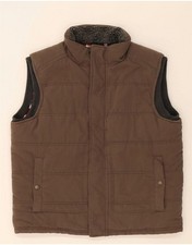 FAT FACE Mens Padded Gilet UK 38 Medium Grey Cotton DK17